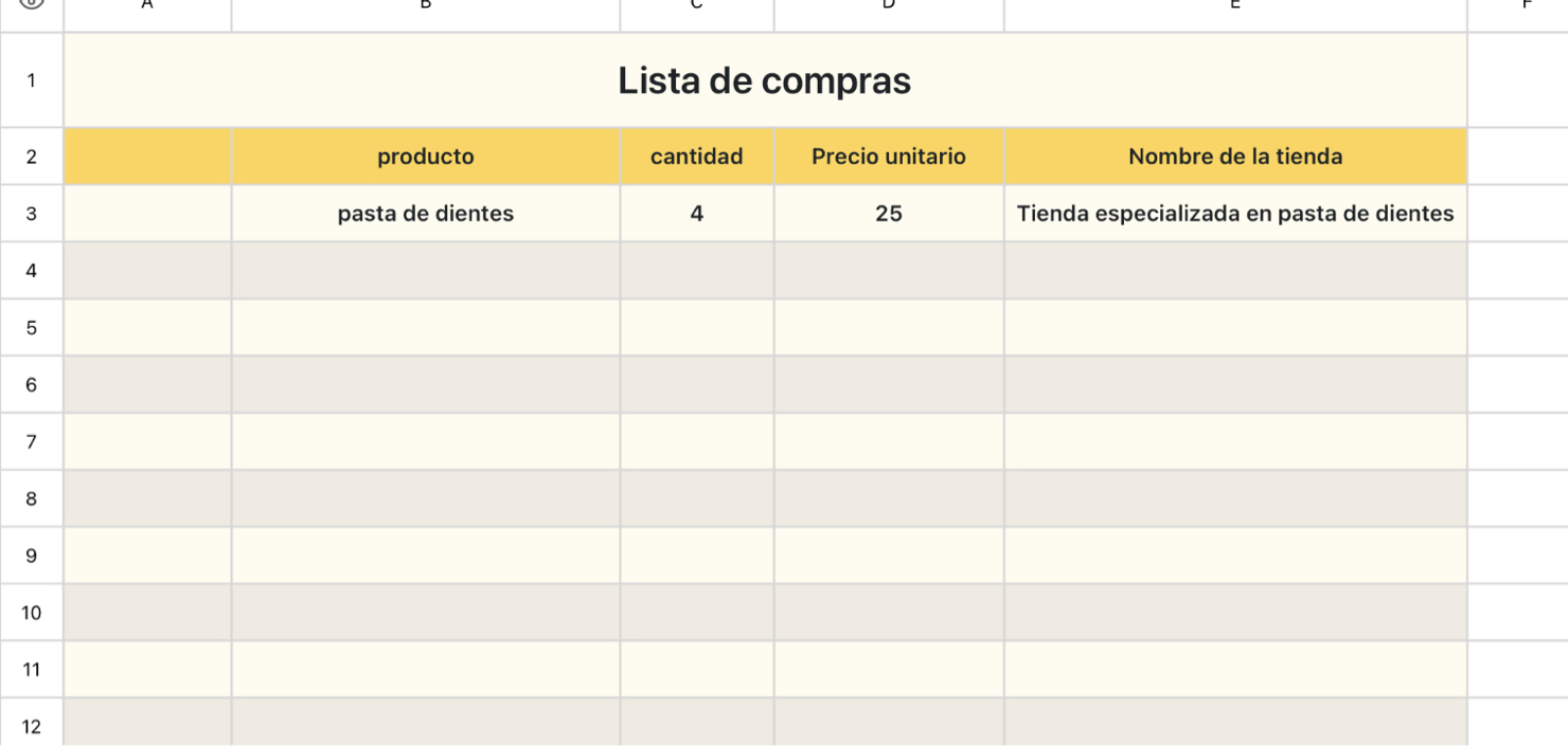 Lista de compras